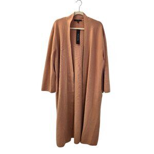 NWT Toccin Jade Knit Longline Open Cardigan Topper in Camel Size M/L *REPAIRED*